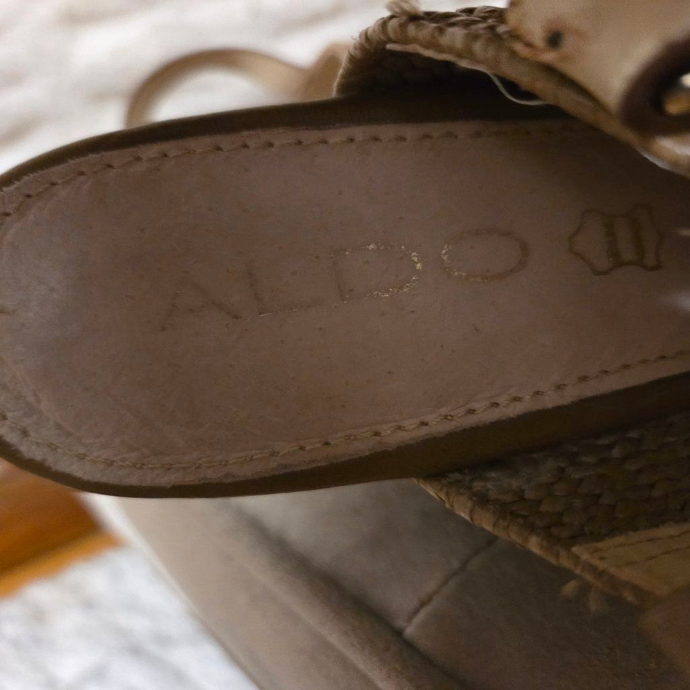 Women's ALDO Brown & Orange Woven Wedge Sandals US 9 - Picture 5 of 9